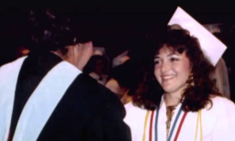 A picture of Sheryl Sandberg graduating from North Miami Senior High in 1987